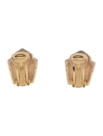 Christian Dior Vintage Crystal & Enamel Clip-On Earrings