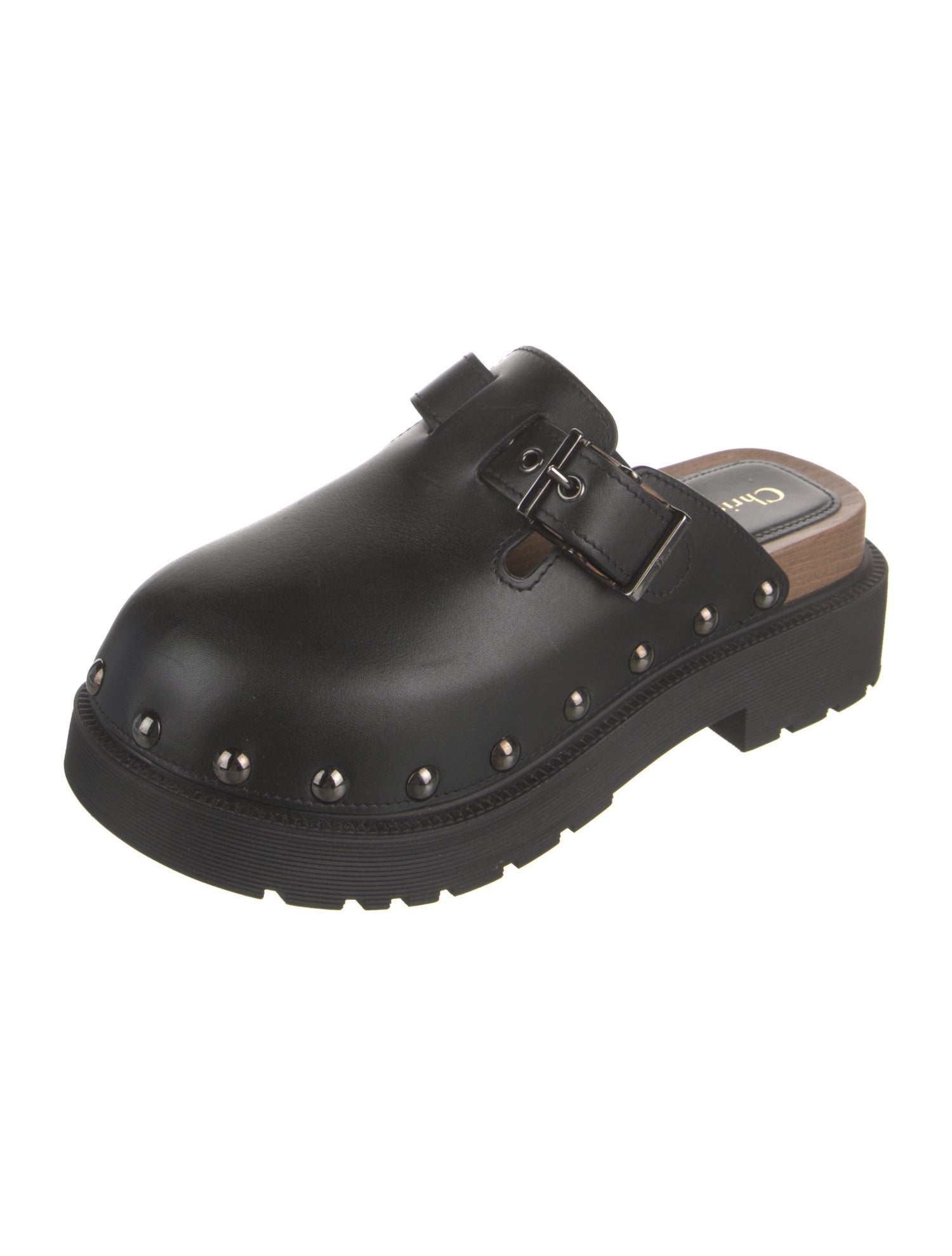 Christian Dior Leather Studded Accents Mules