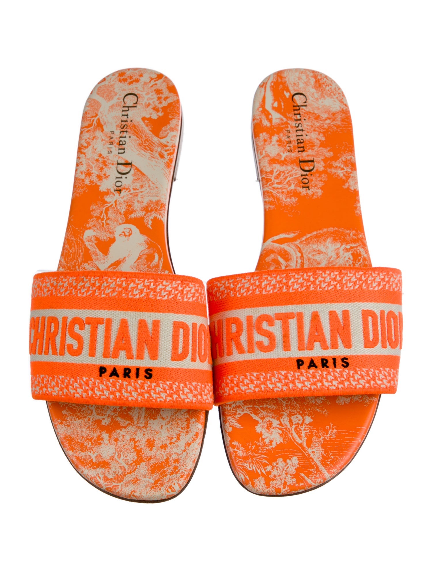 Christian Dior Canvas Graphic Print Slides