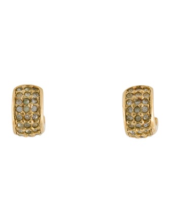 Christian Dior Vintage Crystal Huggie Earrings