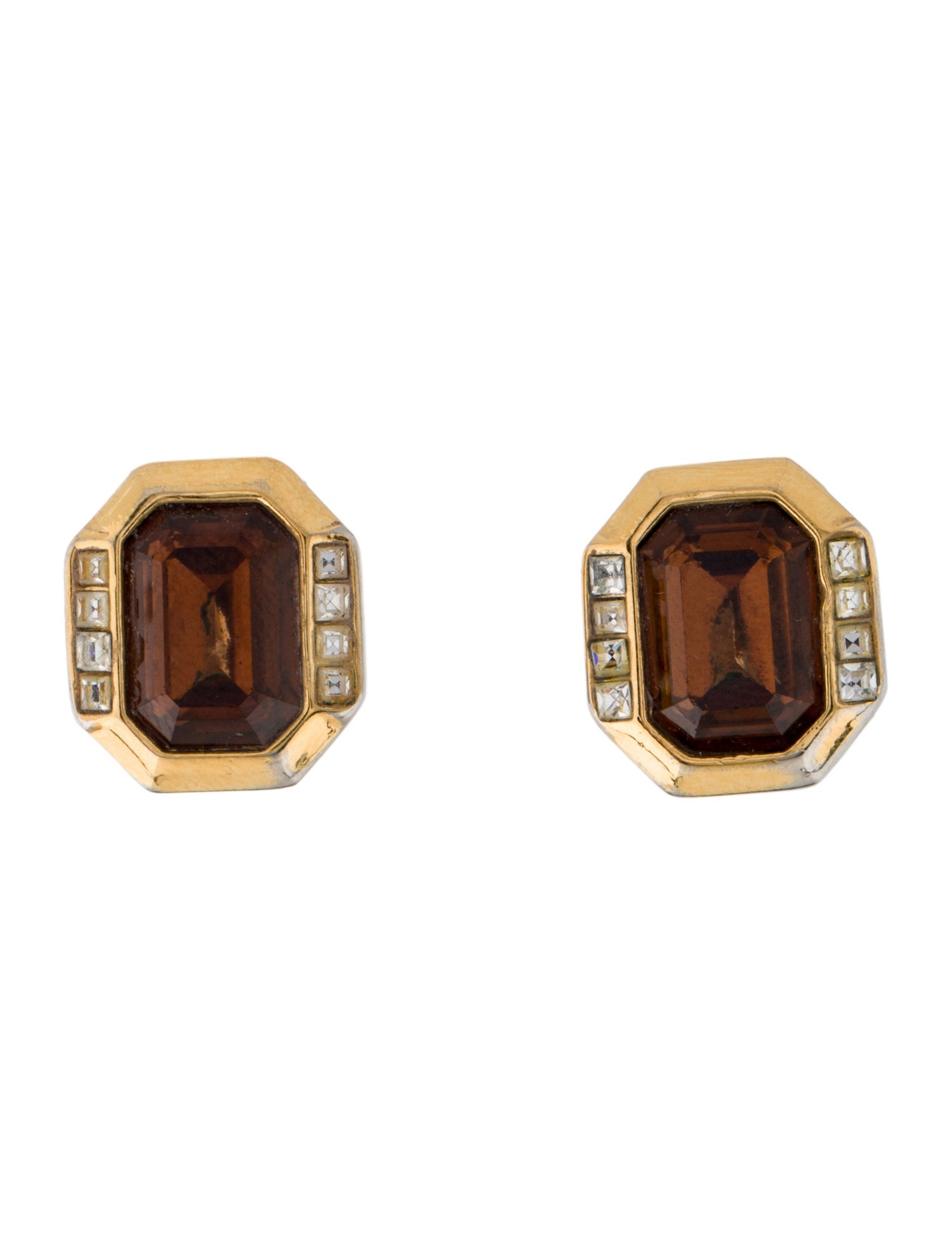 Christian Dior Vintage Crystal Clip-On Earrings