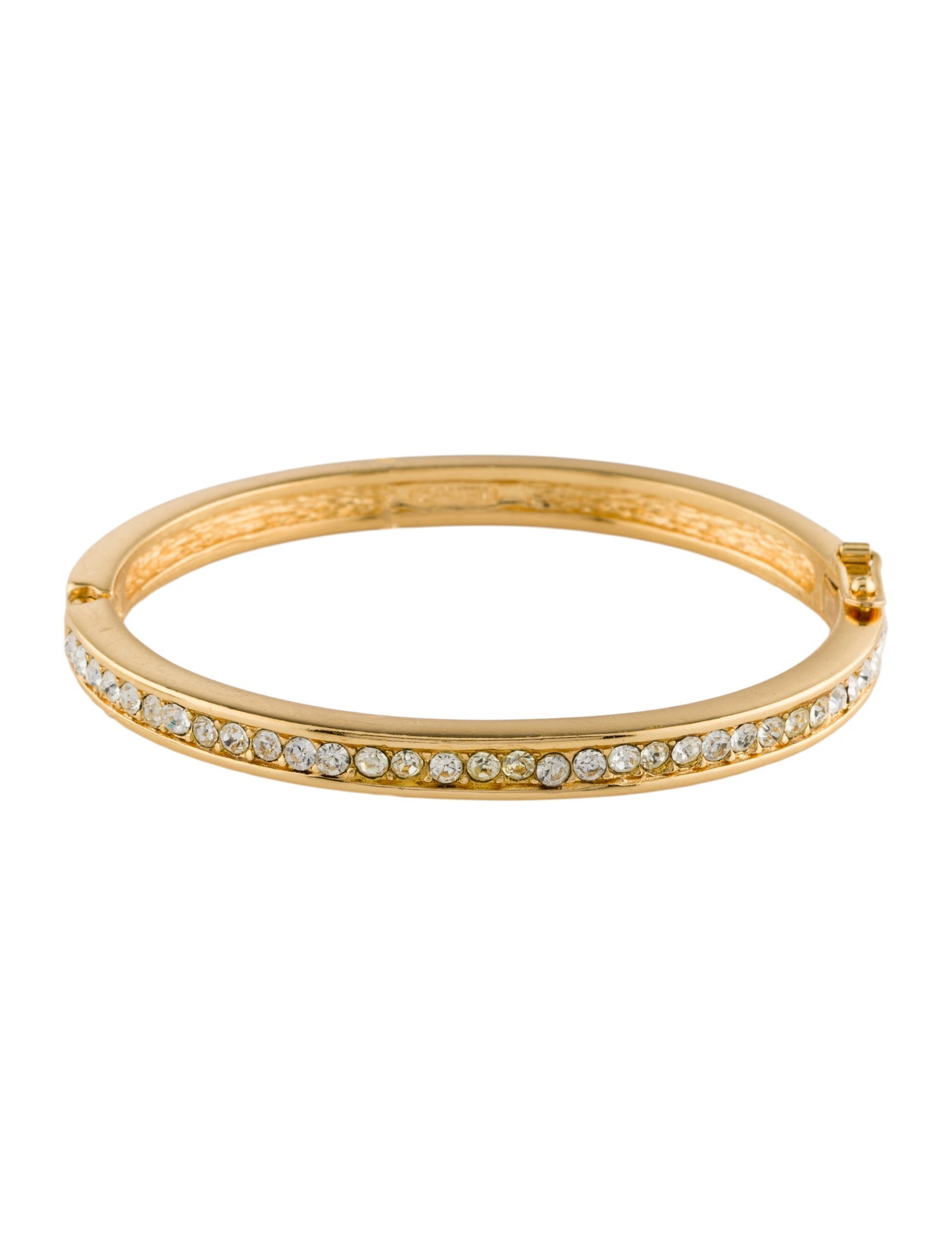 Christian Dior Vintage Crystal Hinged Bangle Bracelet