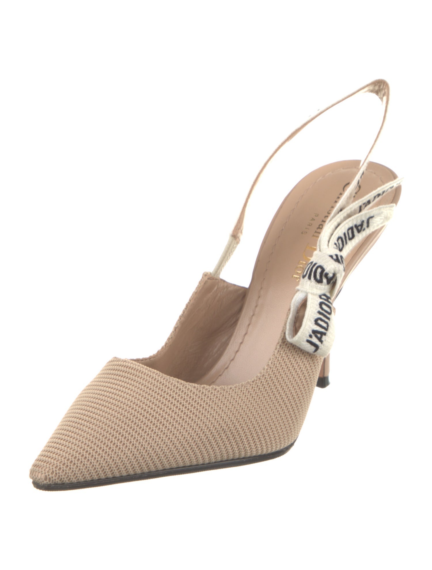 Christian Dior Canvas Printed Slingback Pumps