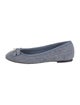 Christian Dior Denim Bow Accents Ballet Flats