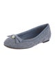 Christian Dior Denim Bow Accents Ballet Flats