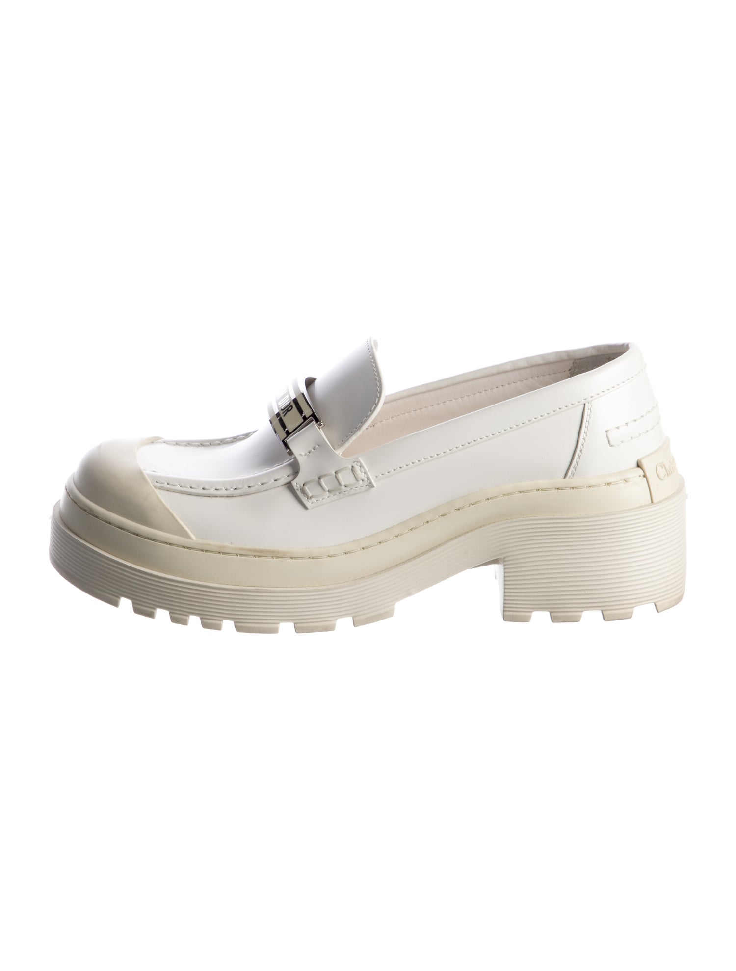 Christian Dior Patent Leather Whipstitch Trim Loafers