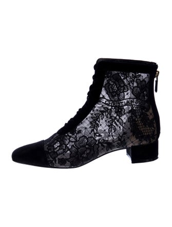 Christian Dior Lace Lace Pattern Combat Boots