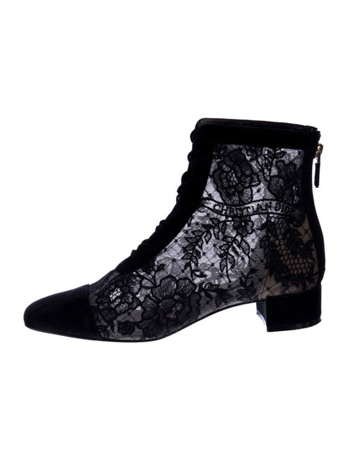 Christian Dior Lace Lace Pattern Combat Boots