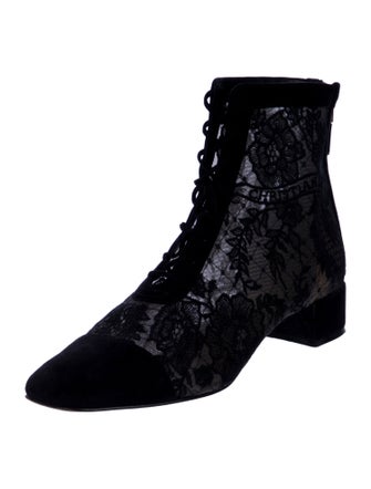 Christian Dior Lace Lace Pattern Combat Boots