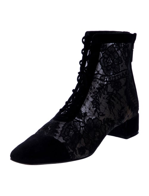 Christian Dior Lace Lace Pattern Combat Boots