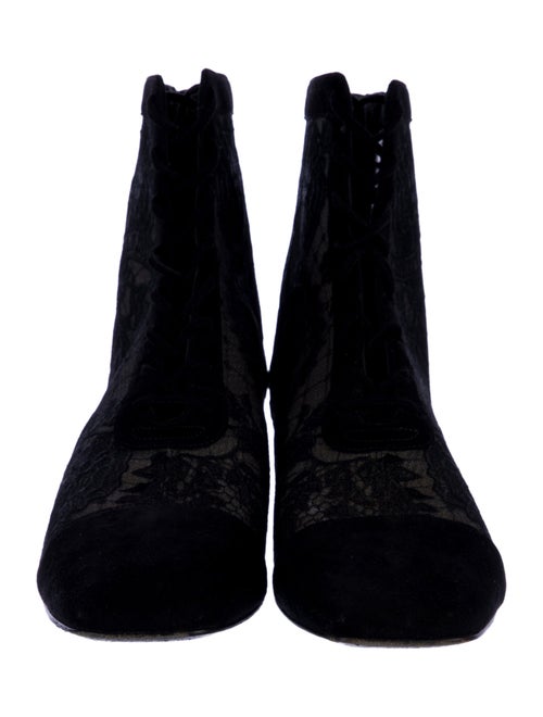 Christian Dior Lace Lace Pattern Combat Boots