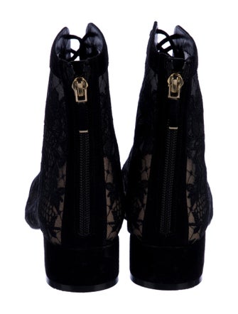 Christian Dior Lace Lace Pattern Combat Boots