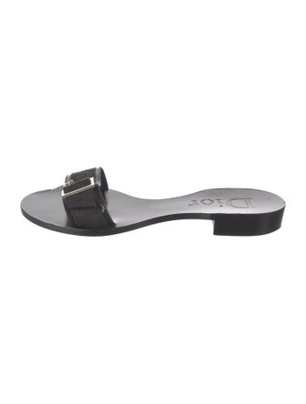 Christian Dior Diorissimo Pattern Leather Slides