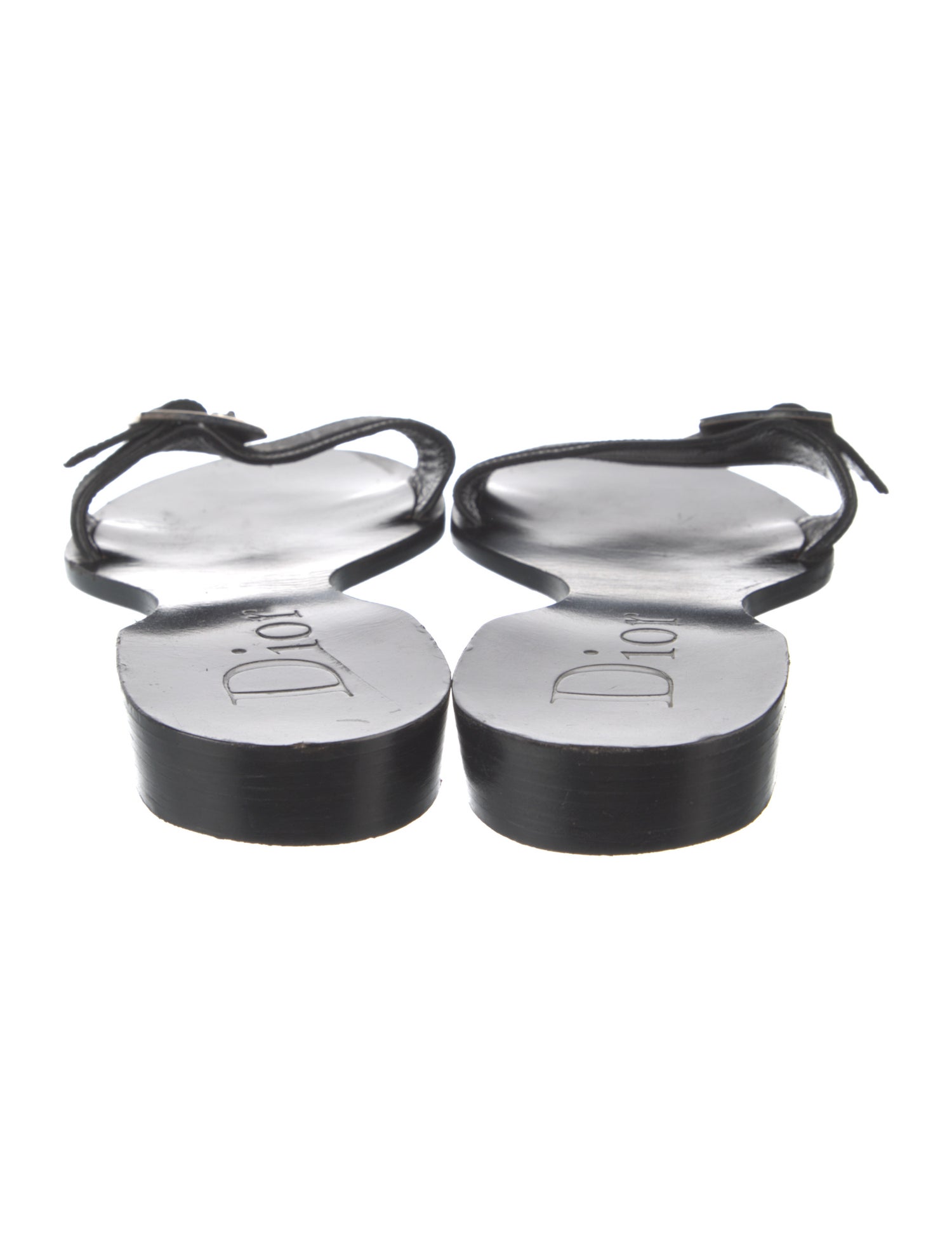 Christian Dior Diorissimo Pattern Leather Slides