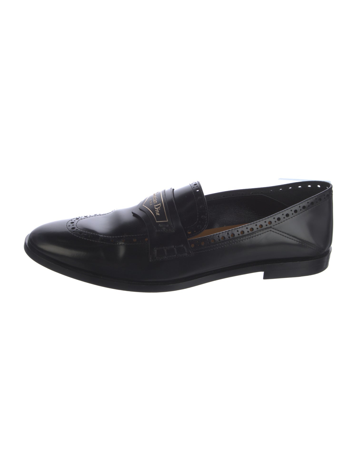 Christian Dior Bee Accent Leather Loafers