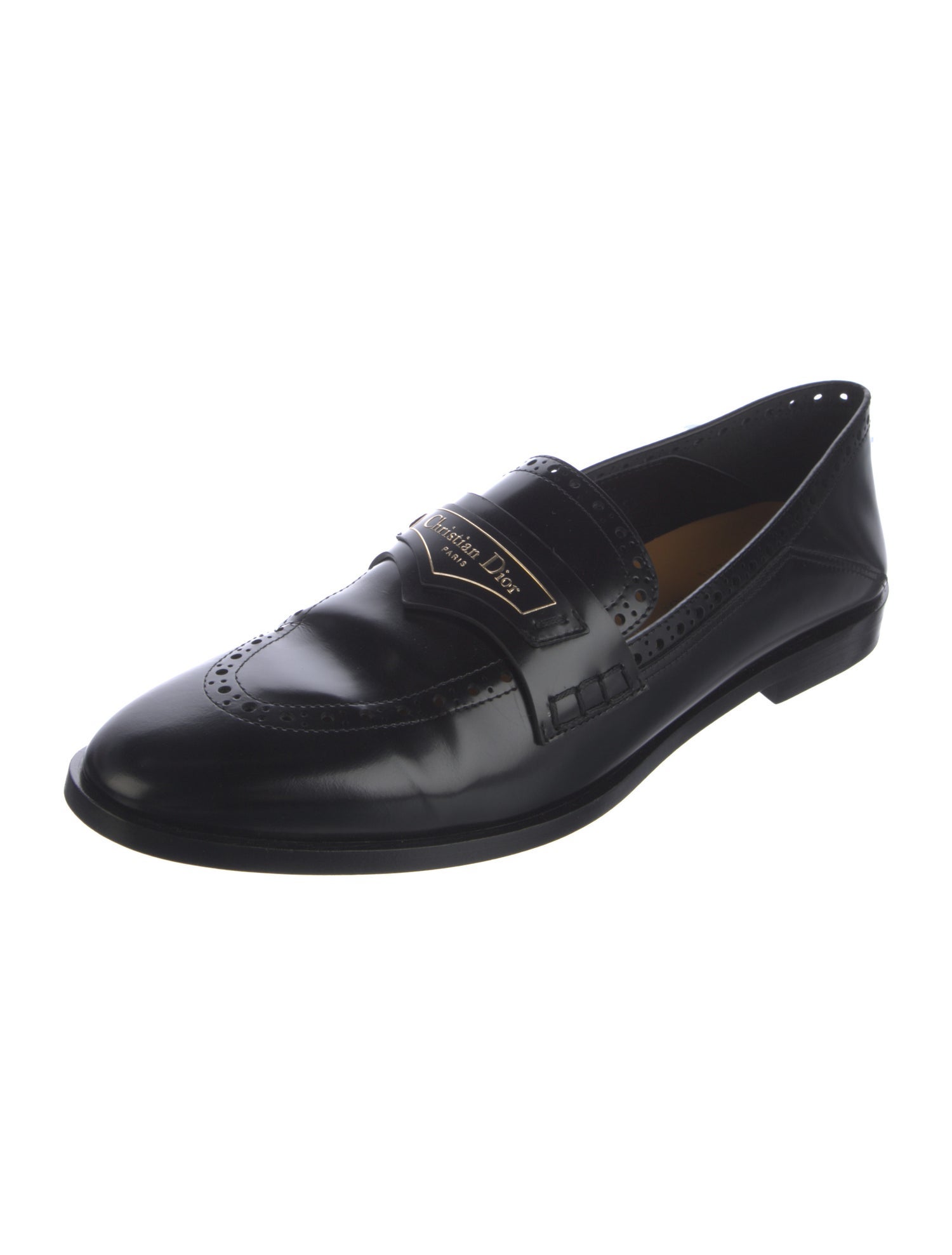 Christian Dior Bee Accent Leather Loafers