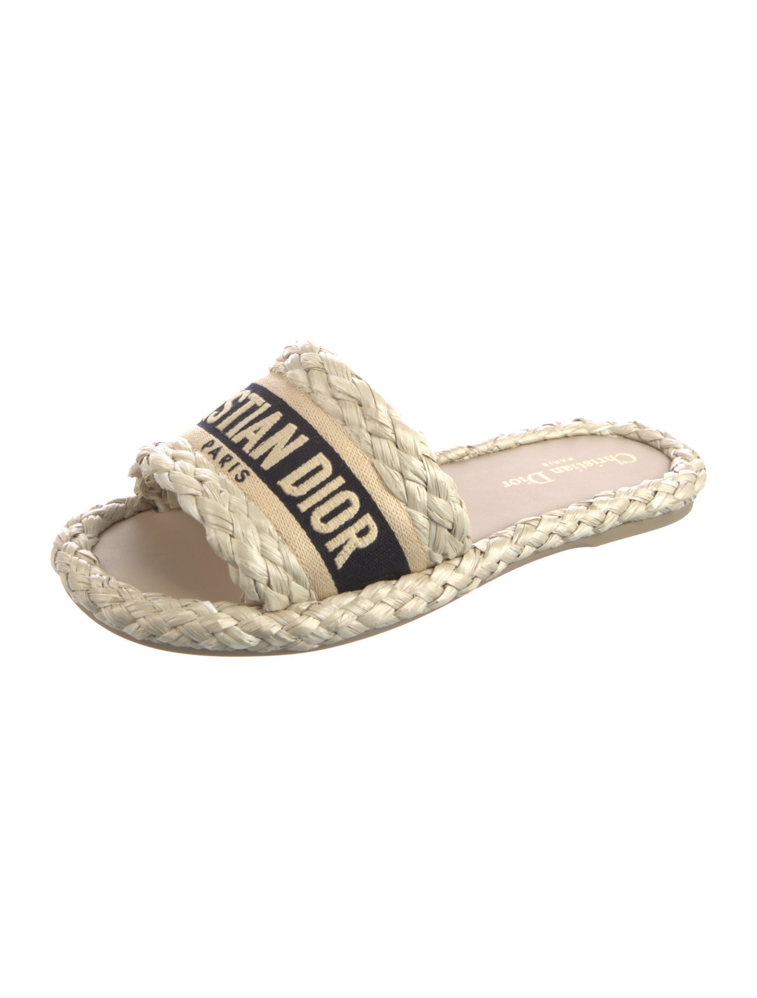 Christian Dior Raffia Printed Espadrilles w/ Tags