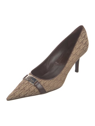 Christian Dior Diorissimo Pattern Canvas Pumps