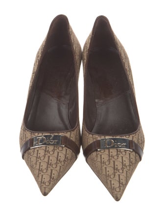 Christian Dior Diorissimo Pattern Canvas Pumps