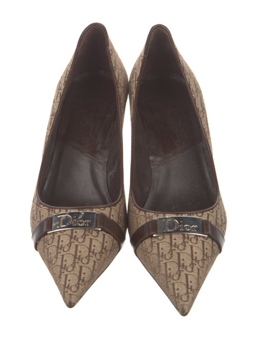 Christian Dior Diorissimo Pattern Canvas Pumps