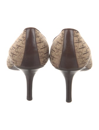 Christian Dior Diorissimo Pattern Canvas Pumps