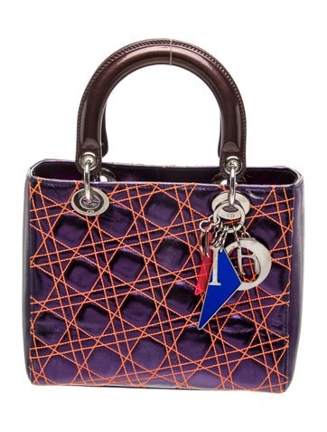 Christian Dior Handle Bags Cannage Lady Medium Vintage