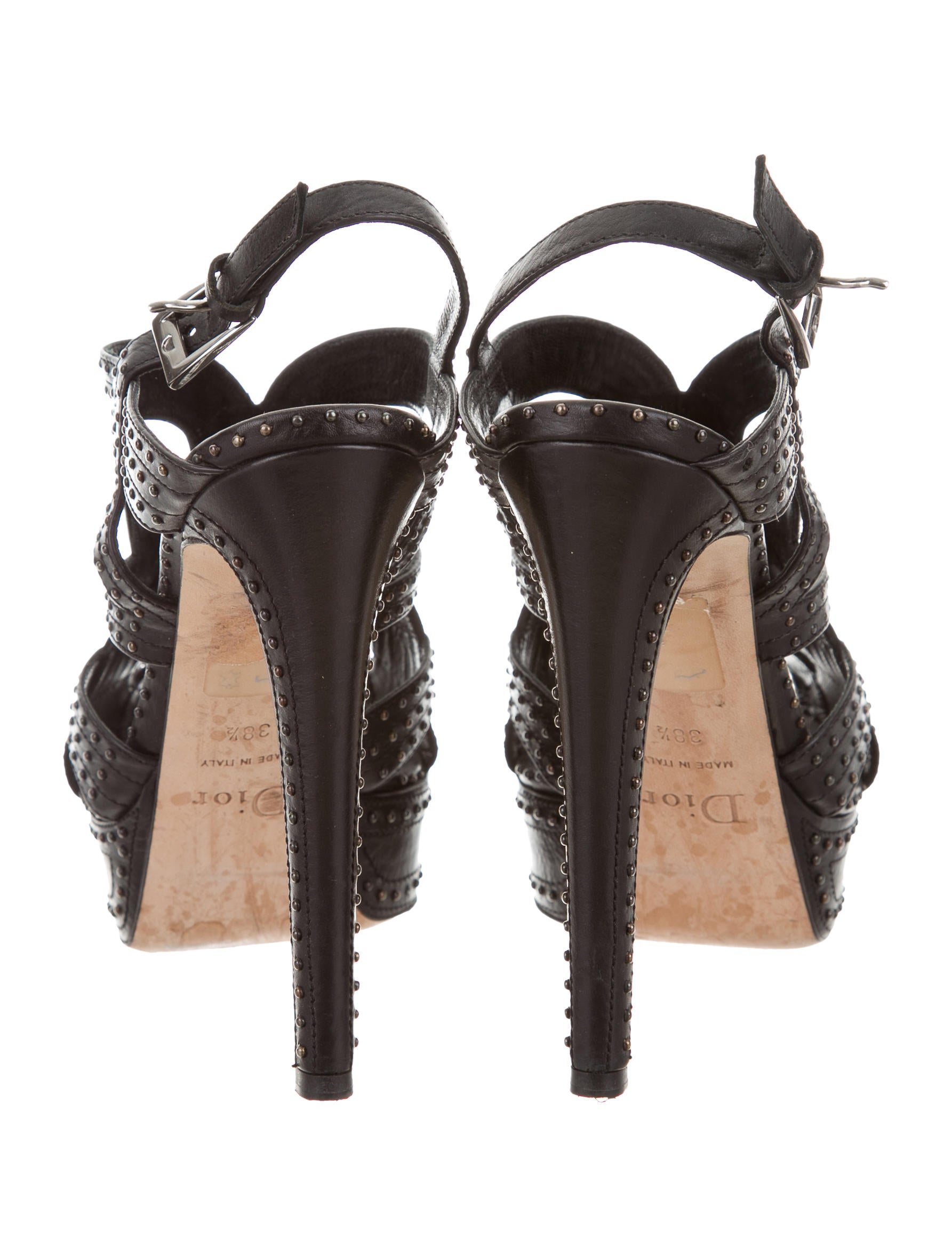 Christian Dior Studded Caged Sandals Shoes CHR53110 The RealReal