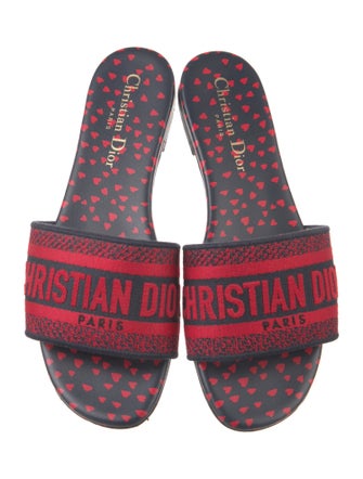 Christian Dior Canvas Printed Slides