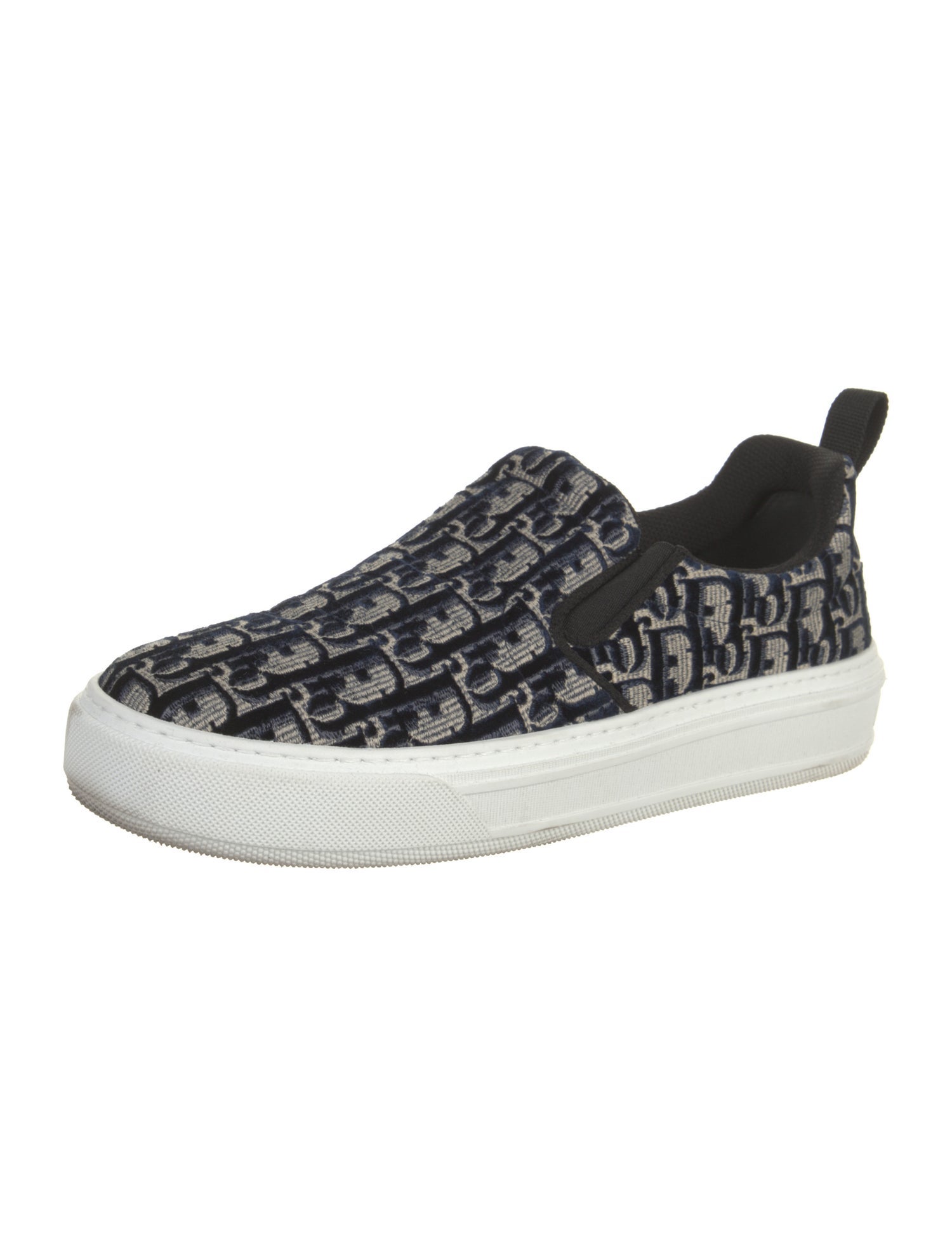 Christian Dior Oblique Jacquard Velvet Boat Shoes