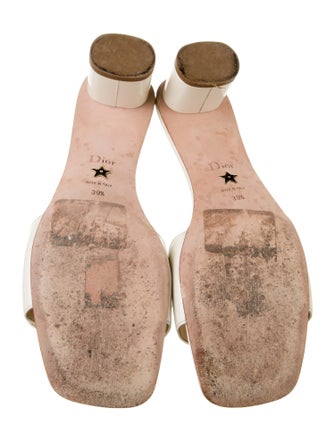 Christian Dior Patent Leather Studded Accents Slides