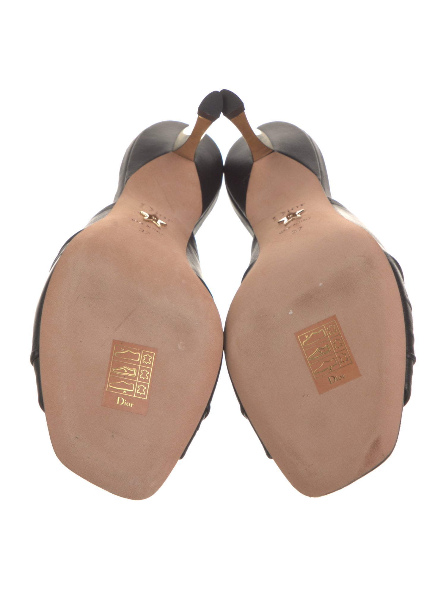 Christian Dior Leather Pleated Accents Slides