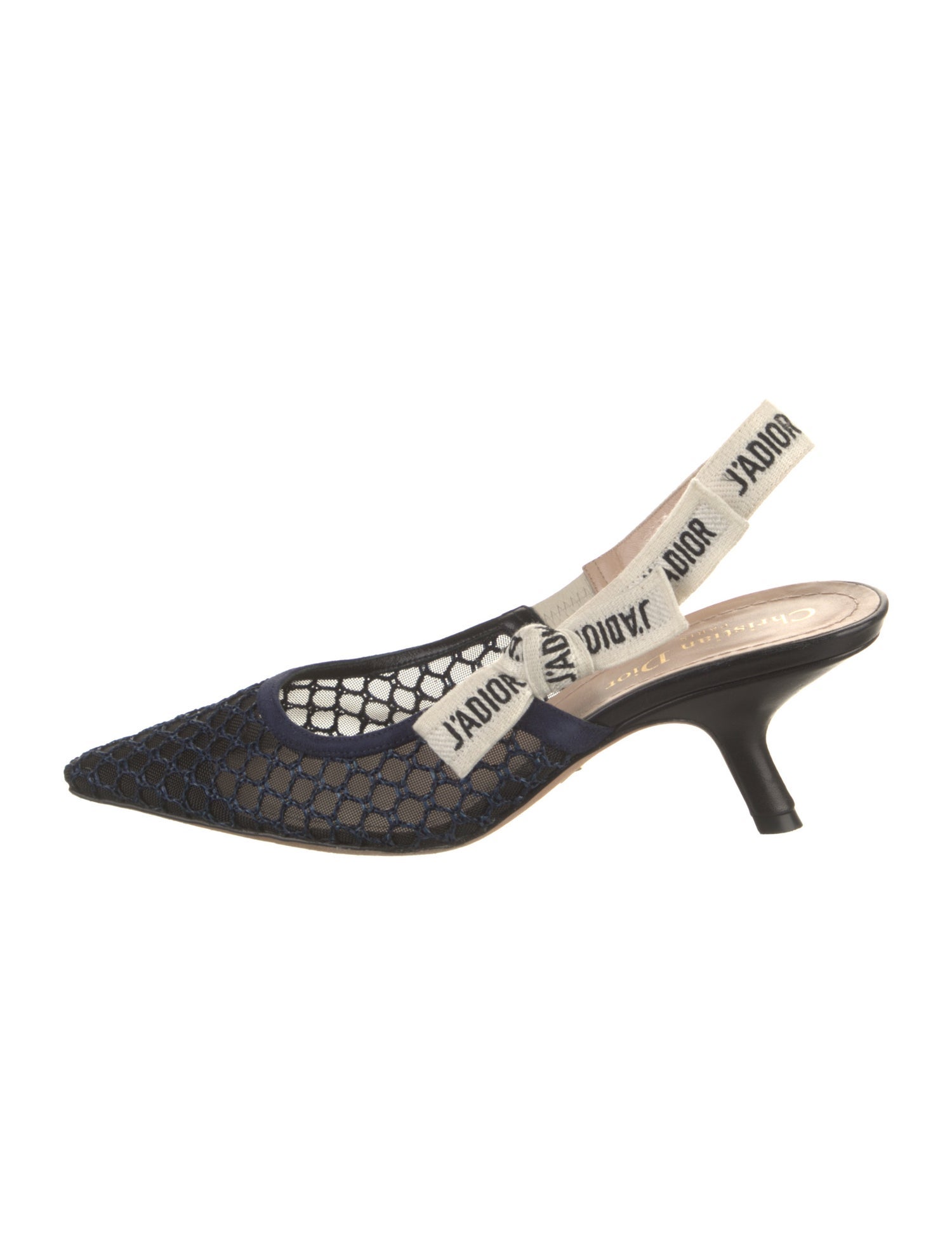 Christian Dior Mesh Printed Slingback Pumps