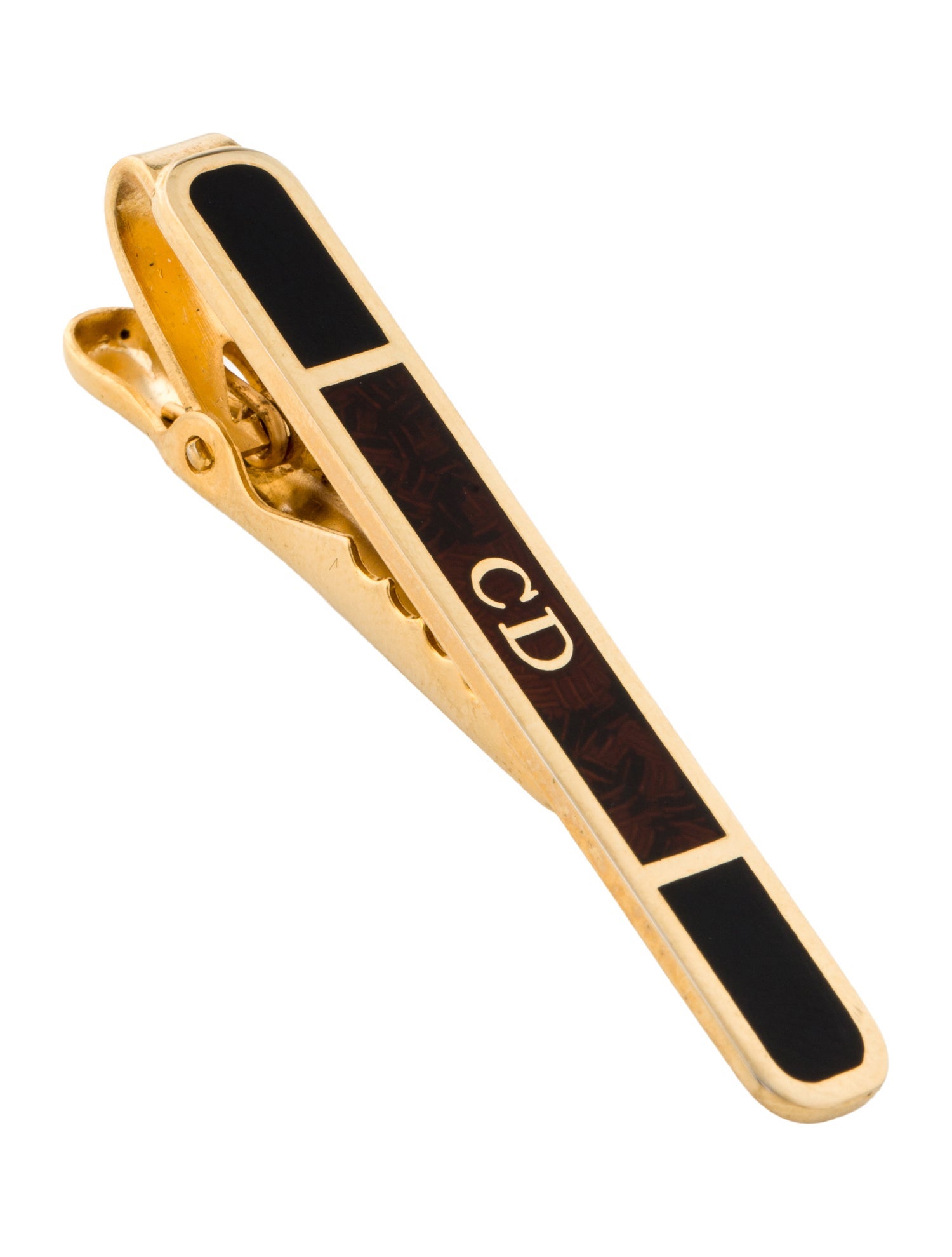 Christian Dior Vintage Enamel CD Tie Clip
