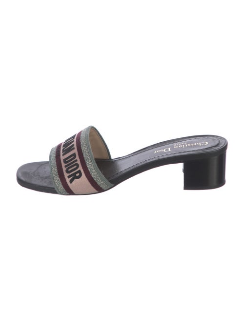 Christian Dior Leather Graphic Print Slides