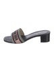Christian Dior Leather Graphic Print Slides