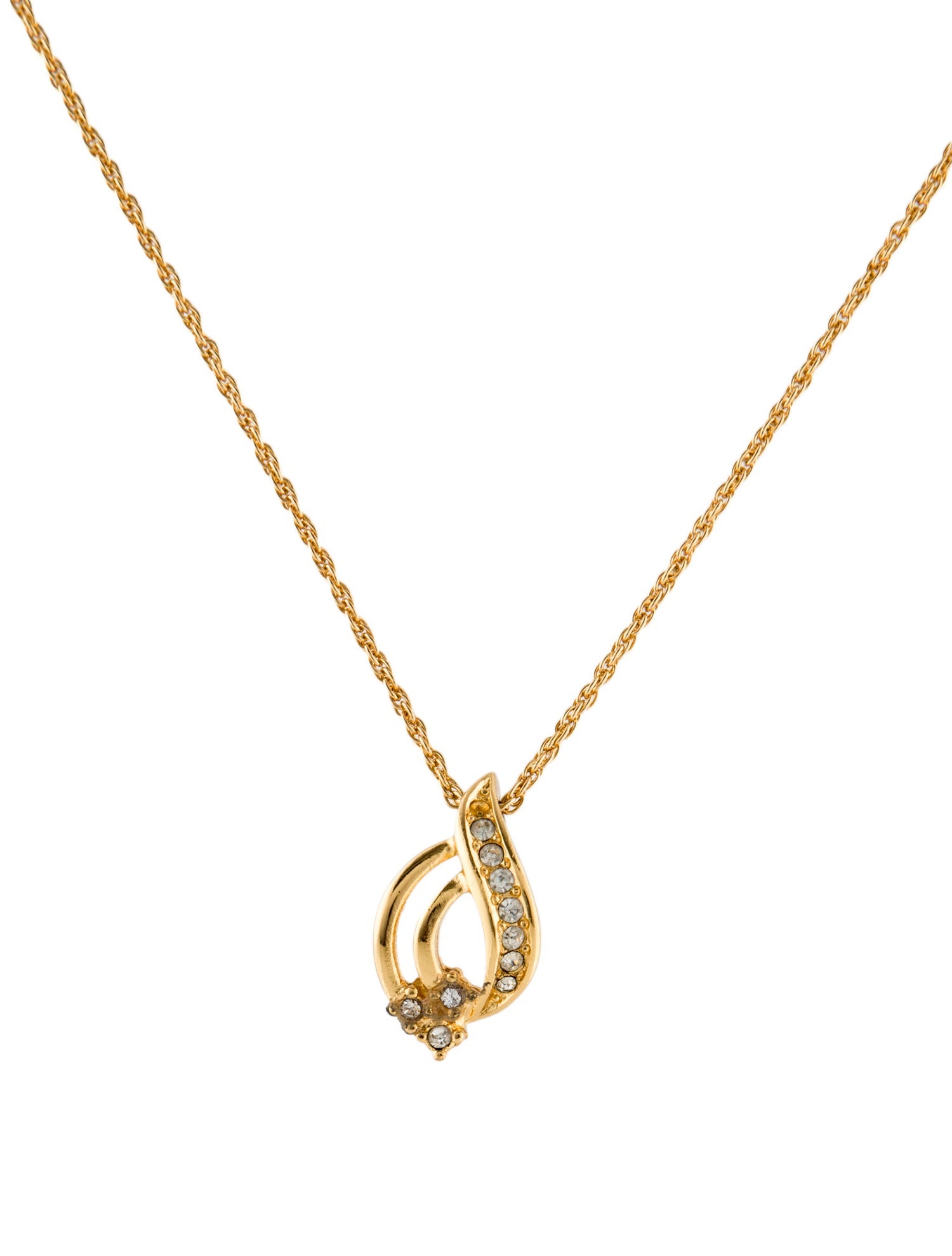 Christian Dior Vintage Crystal Pendant Necklace