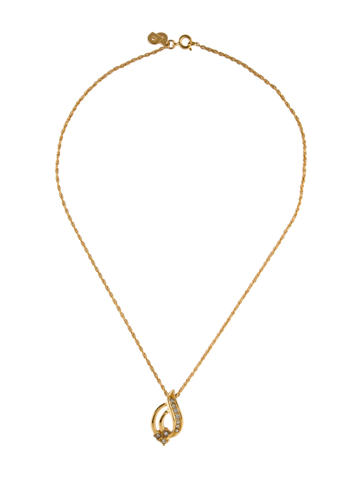 Christian Dior Vintage Crystal Pendant Necklace