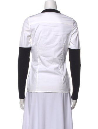 Christian Dior Graphic Print Mock Neck Button-Up Top