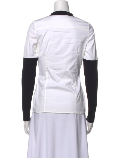 Christian Dior Graphic Print Mock Neck Button-Up Top