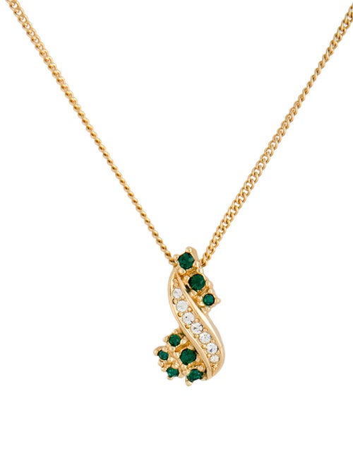 Christian Dior Vintage Crystal Pendant Necklace