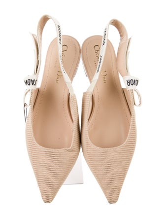 Christian Dior Printed Bow Accents Slingback Flats