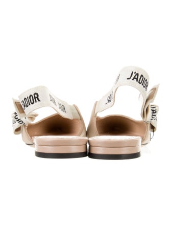 Christian Dior Printed Bow Accents Slingback Flats