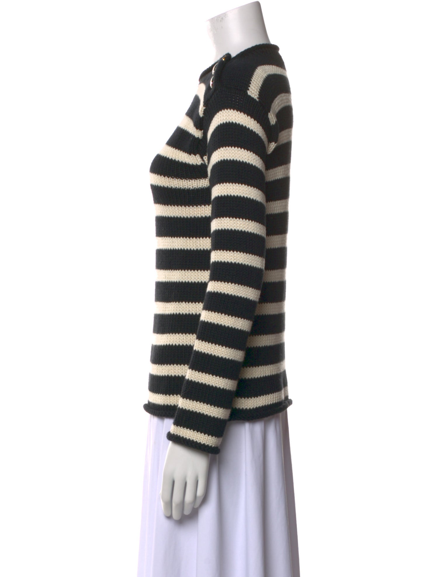 Christian Dior Striped Crew Neck Sweater