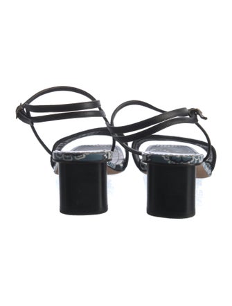 Christian Dior Canvas Embroidered Accent Slingback Sandals