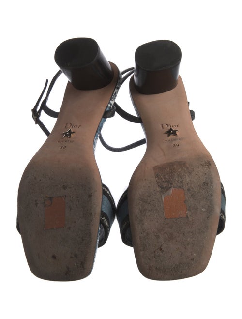 Christian Dior Canvas Embroidered Accent Slingback Sandals