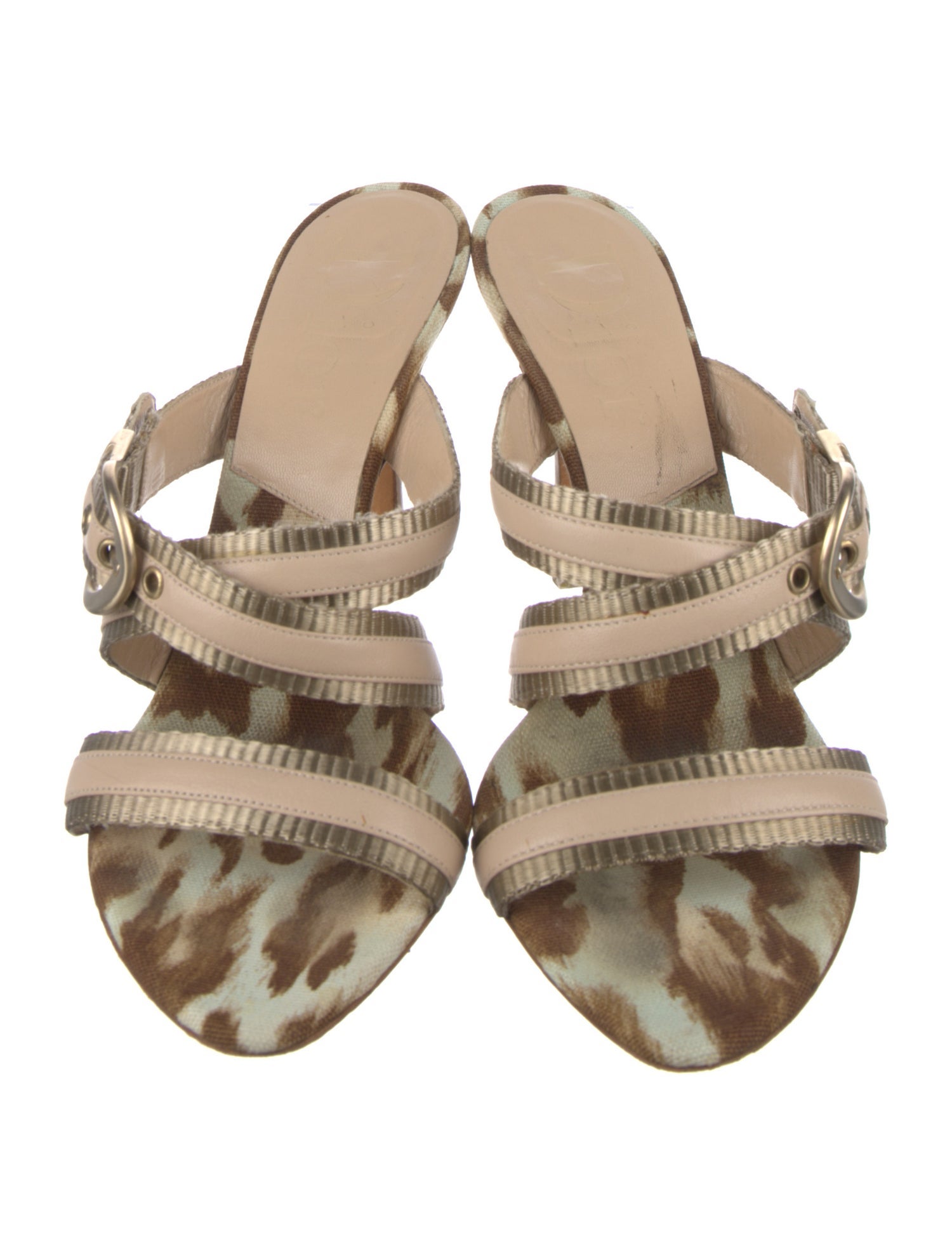 Christian Dior Diorissimo Pattern Leather Slides