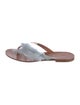 Christian Dior Leather Feather Trim Slides