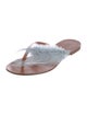 Christian Dior Leather Feather Trim Slides