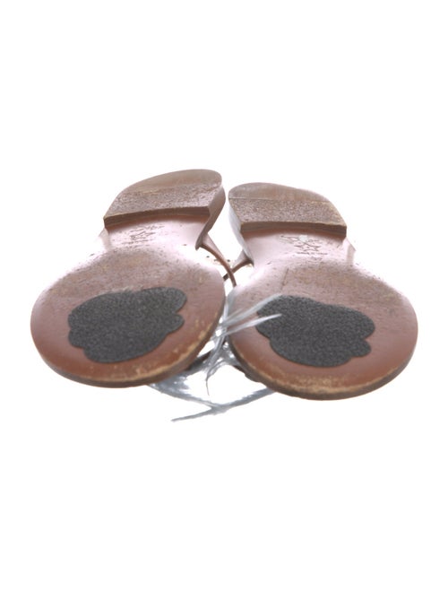 Christian Dior Leather Feather Trim Slides