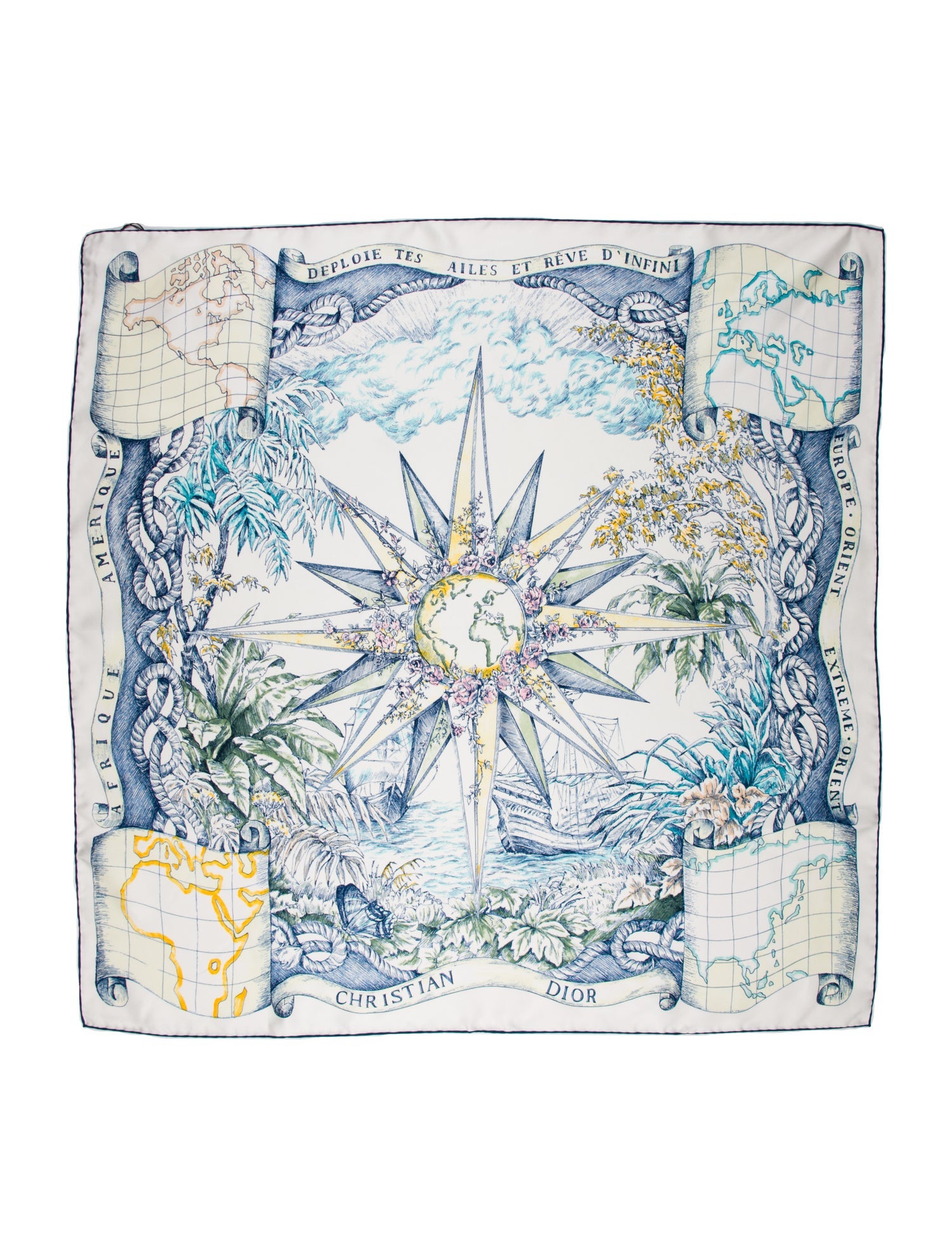 Christian Dior Silk Printed Scarf w/ Tags